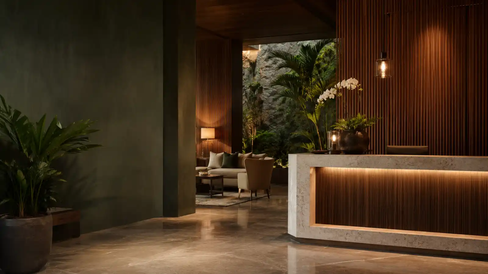 Lobby dan area layanan hotel